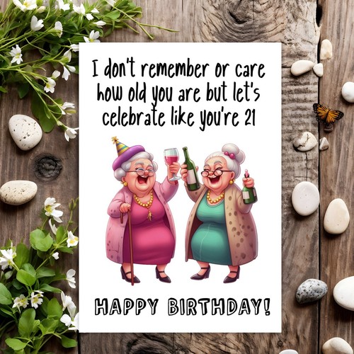 Funny Birthday Card Rude Joke Humour for Her Women Female - Let's ...