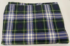 Ralph Lauren Blue Green Plaid Twin Duvet Cover  (2 Flats Sewn) Gordon University