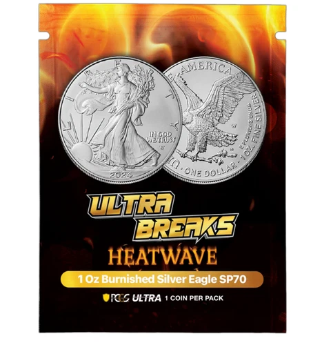 2024W Ultra Breaks HEATWAVE Silver Eagle Burnished PCGS SP70 Coin Mystery Pack