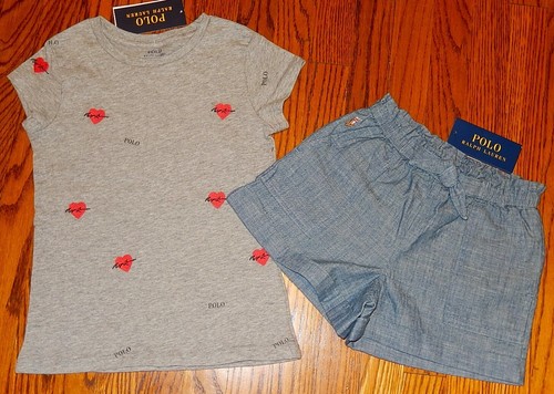 POLO RALPH LAUREN AUTHENTIC GIRLS ORIGINAL BRAND NEW 2Pc SHORTS SET Size 5, NWT - Picture 4 of 4