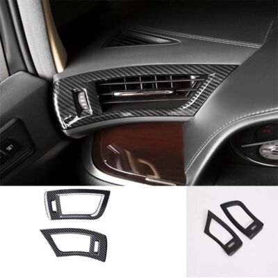 Carbon Fiber Console Side Outlet Vent Covers Trim For Toyota Alphard 2015-2022