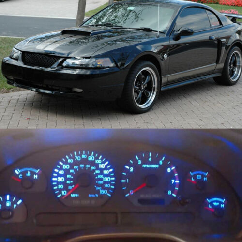 Ice Blue Instrument Cluster Gauge + Climate Control LED fit Ford Mustang 99-04 - Foto 1 di 5