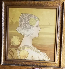 ART NOUVEAU Lithograph PAUL BERTHON 1901 Framed