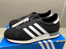 Image of NEW BLACK WHITE ADIDAS USA 84 TRAINERS, UK 6