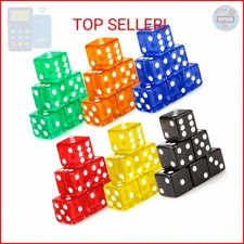 Hooqict 36 Pieces Casino Dice Set 19mm Large Dice Game Acrylic 6 Sided Colored D