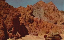 Postcard CA Painted Canyon near Mecca California 76 Gasoline Vintage PC M1424