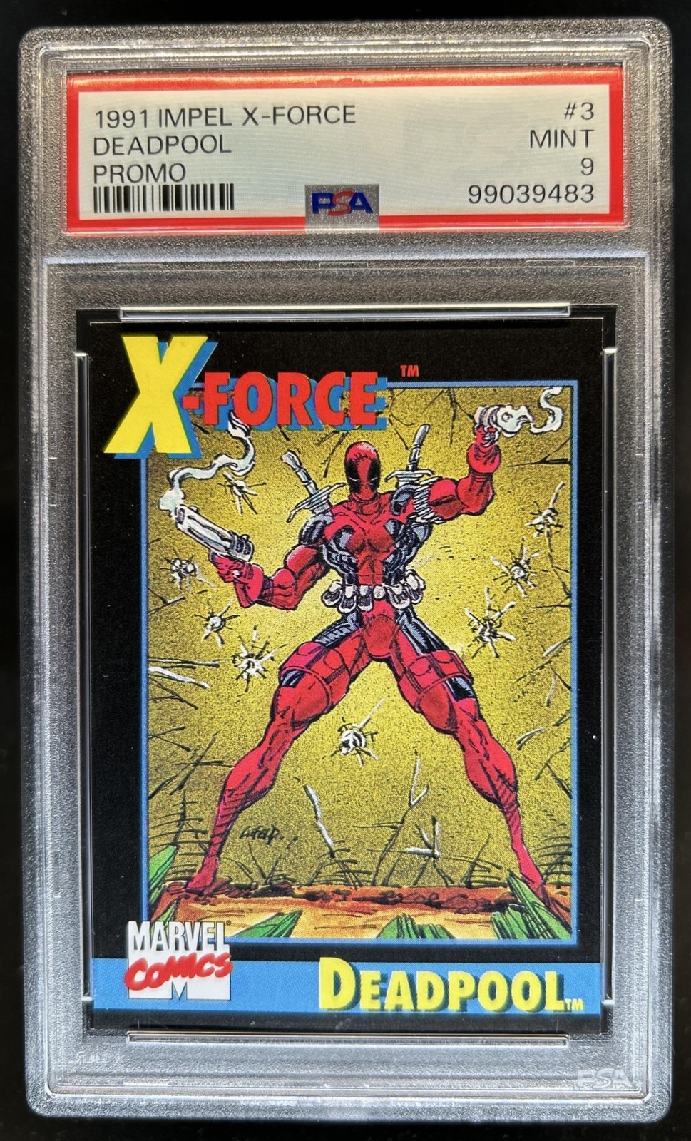 1991 Impel Marvel Comics X-Force Deadpool Promo #3 PSA 9 MINT view 1