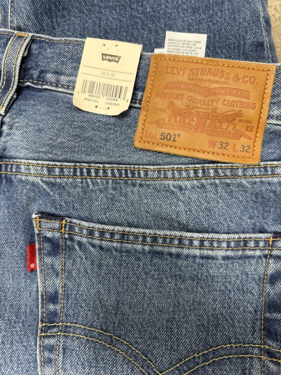 Levis 501 Original Selvedge Mens Straight Jeans New 005013656