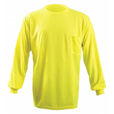 Occunomix Lux-Xlspb-Yl Unisex Long Sleeve T-Shirt, Polyester, Pullover, Yellow,