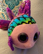 TY Beanie Boos 6" Flippy the Fish Plush Stuffed Animal Toy Glittery Eyes 