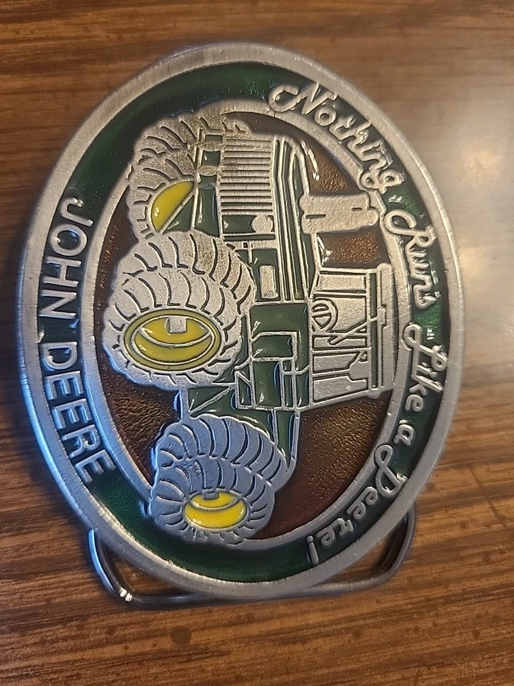 Tractor John Deere Nada Funciona Como Un Deere Agricultura De Colección Hebilla de Cinturón Ovalada Foto 2 de 4