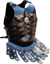 Medieval Black Roman Cuirass Breastplate Steel Armor Chest LARP Cosplay Costume