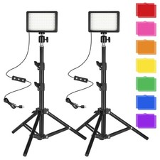 LED Photo Video Light 2-Pack, Dimmable 5600K USB LED Continuous Light Photogr...