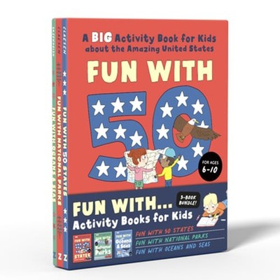 Fun Activity Books for Kids Box Set: 3 Activity Books to Learn about 50 Us: Used