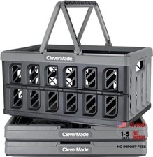 Eco Collapsible Shopping Basket with Handles, 24L 3 Pack 24L - 3 Pack Stone