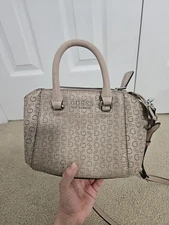 Guess Los Angelos Shoulder Purse Women's Handbag Beige Pink -Look At Desc