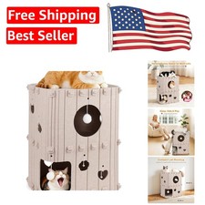 Scratch-Resistant Felt Cat Cave - 2-Story Hideaway for Large Cats up to 22lbs