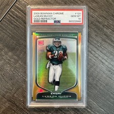 LeSean McCoy 2009 Bowman Chrome #120 Gold Refractor Rookie RC 48/50 PSA 10 Pop 7