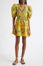 New Women's Farm Rio Gorgeous Delicate Flowers Cotton Mini Dress Multi M