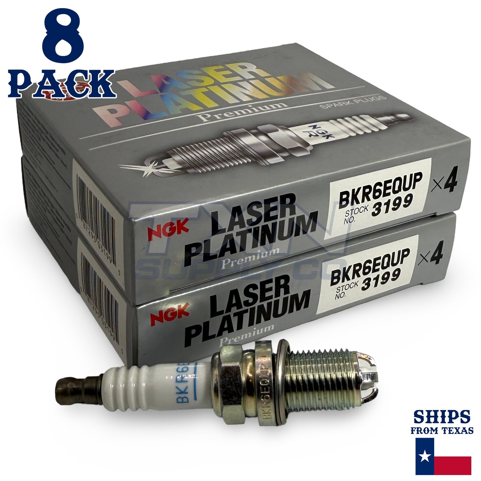 8 Pack NGK V-Power 3199 Spark Plugs BKR6EQUP