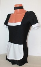 Set Men Costume 700-10 French Maid Dress White and Black Spandex Size M