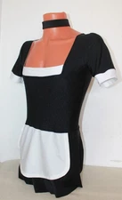 Set Men Costume 700-10 French Maid Dress White and Black Spandex Size M