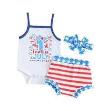 Newborn Baby Girl My First 4th of July Outfit Set My 1st 0-3 Months Blue