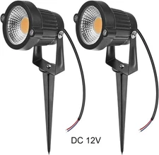 2 Pack 12V 5W LED Landscape Lights - 3000K Low Voltage Outdoor Garden Spotlight