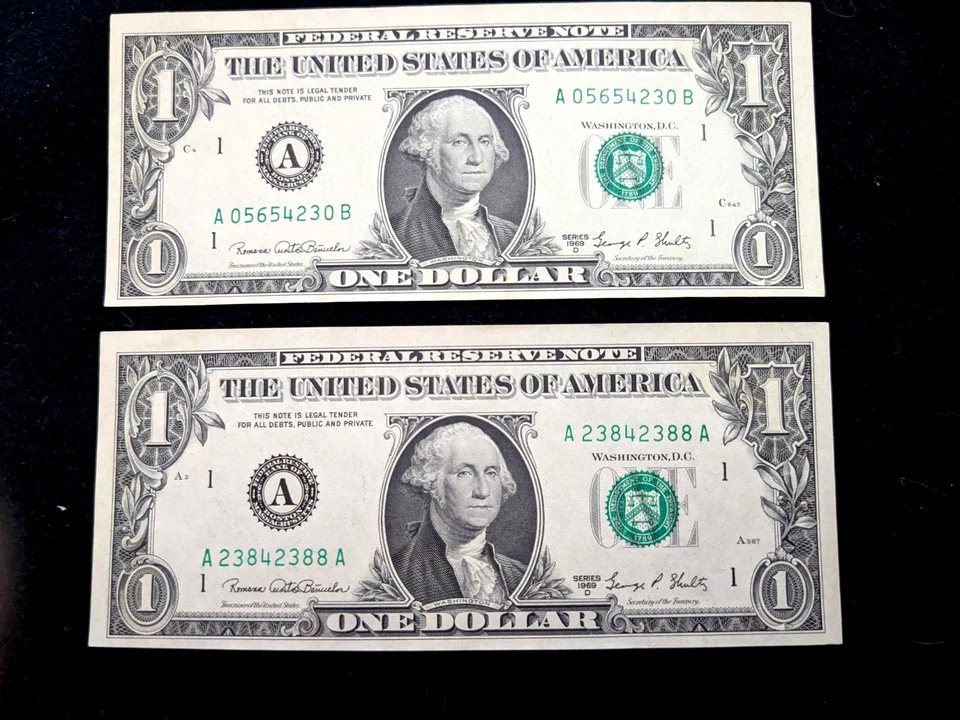 4 1969 D $1 FRN NOTES ALL-BOSTON  District  CHOICE CU    #5 - Image 4 of 4