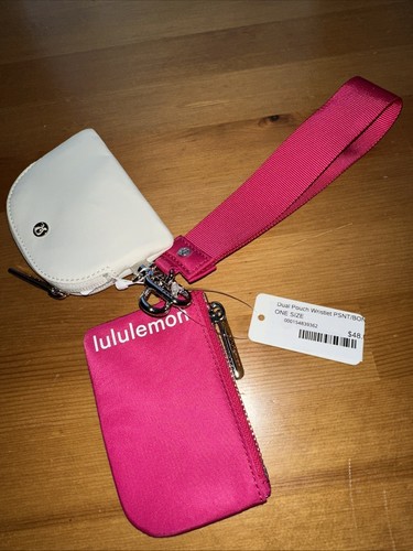 Lululemon Dual Pouch Braccialetto Bianco Opale/Lampone Maturo Nuovo Edizione Limitata - Foto 1 di 5