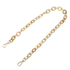 24 Inch Acrylic Chain Purse Strap Replacement Luxury Handbag Strap, White Brown