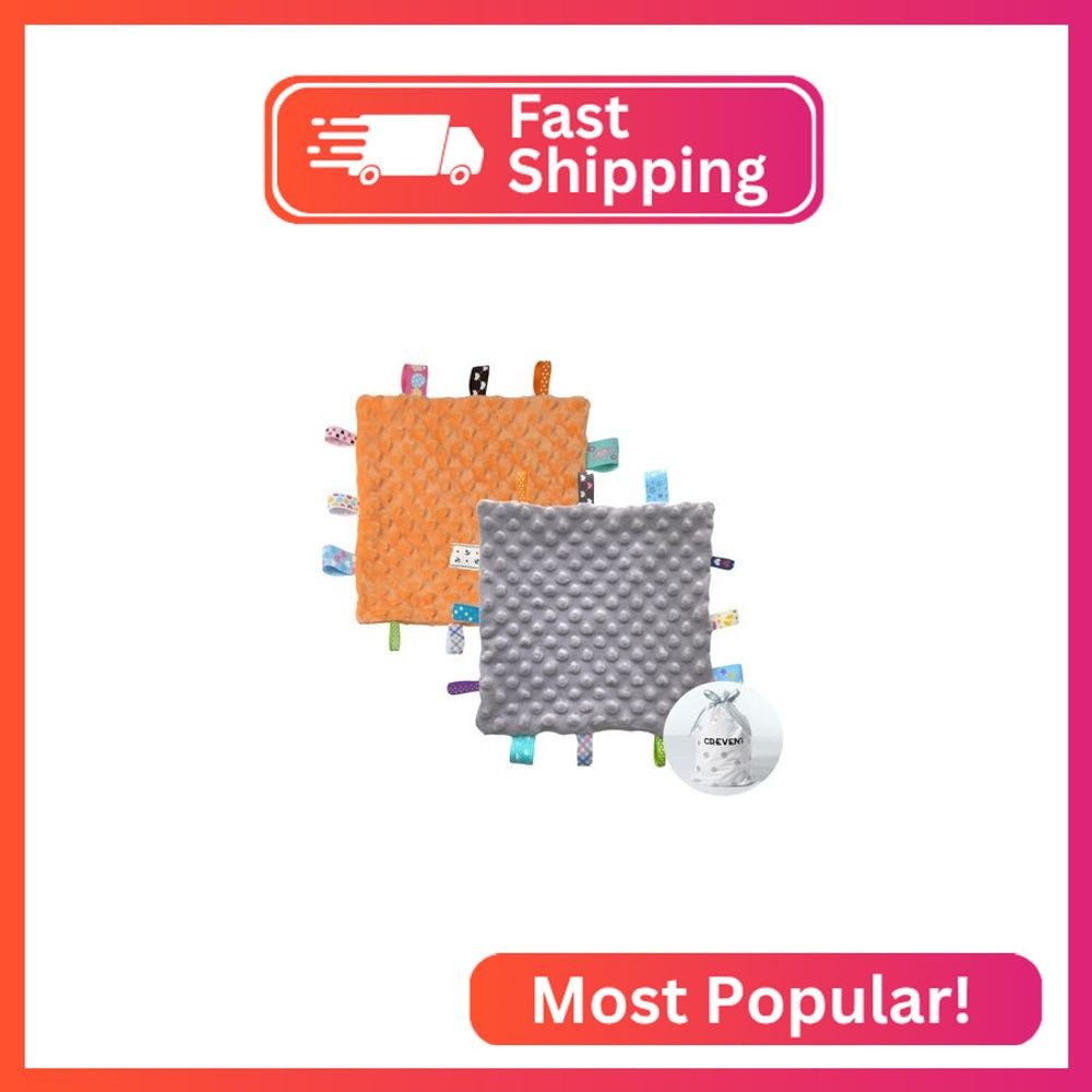 CREVENT Tag Security Blankets for Babies, Soft Small Loveys for Girls, Baby Comf