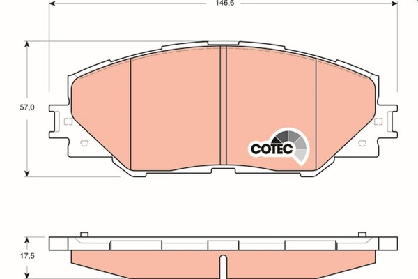 Bremsbelagsatz Scheibenbremse Cotec TRW GDB3424 FüR Toyota RAV Auris Plus Prius-image
