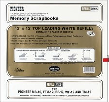 Pioneer Universal Top-Loading Page Protectors 5/Pkg-12"X12" W/White Inserts 