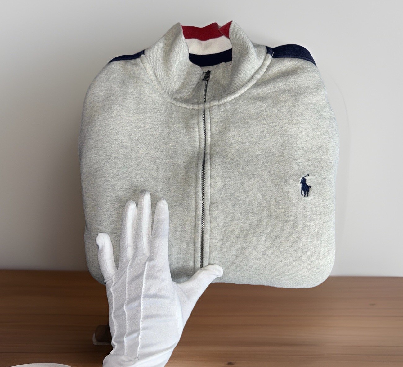 Giacca Polo Ralph Lauren vintage uomo XL blu pista full zip cotone pony anni 90 Y2K