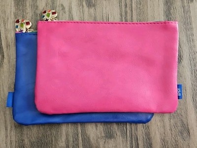 2 x Ipsy September 2025 Faux Leather Colorblock Mini Cosmetics Bag, Bag Only