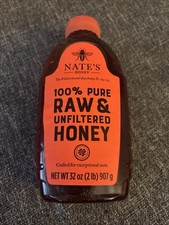 Nate's 100 Pure, Raw Unfiltered Honey - Award-Winning Taste, 32oz. Squeeze Bo