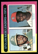 1975 Topps 1974 Stolen Base Leaders Bill North / Lou Brock LL #309