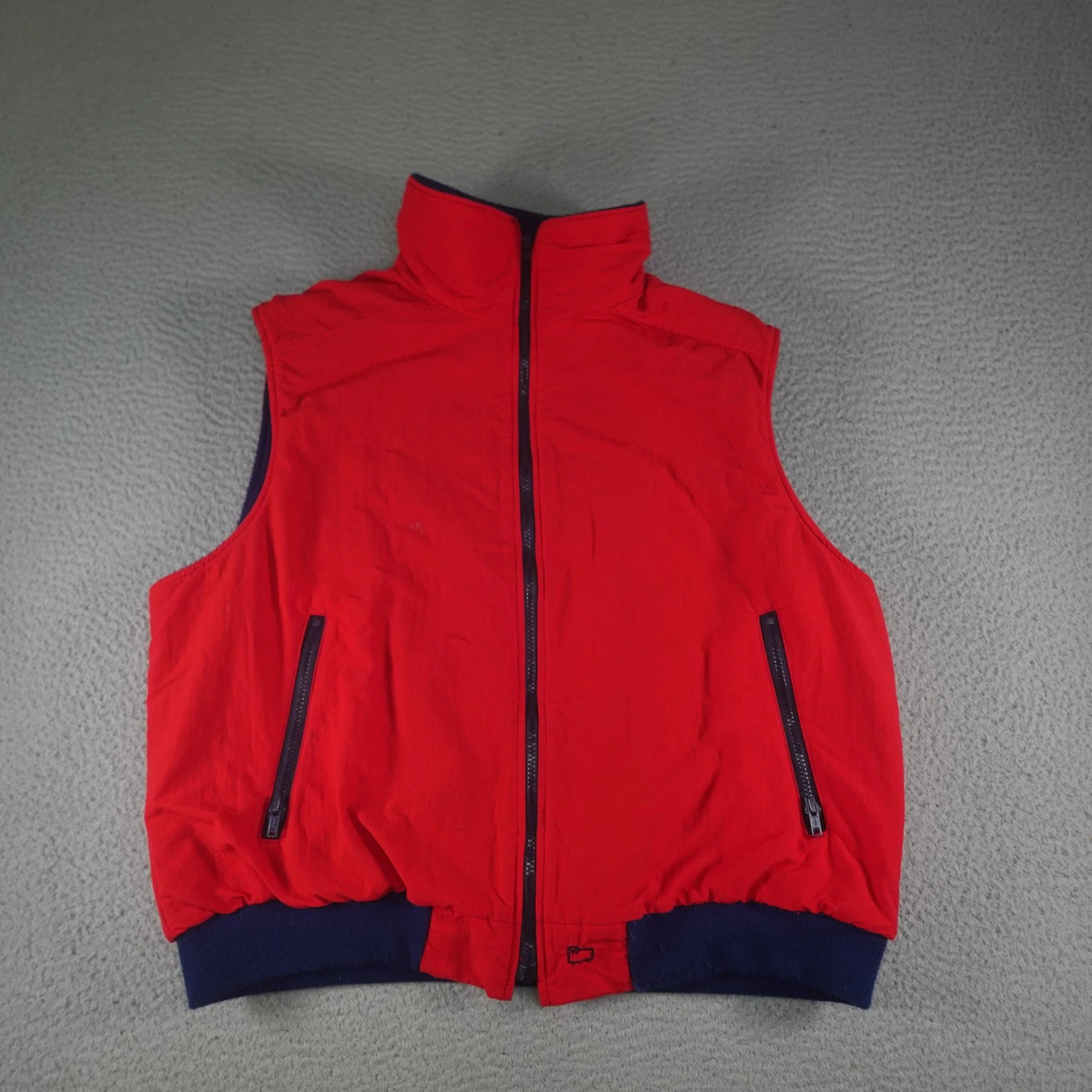 Vintage Woolrich Puffer Vest Mens XL Red Nylon Fleece Lined Outdoors Hiking USA