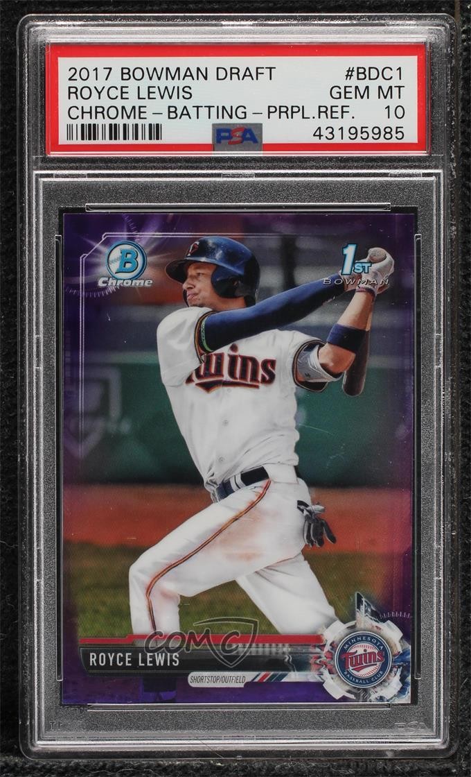 2017 Bowman Draft Chrome Purple Refractor 228/250 Royce Lewis PSA 10 GEM MT 8k3