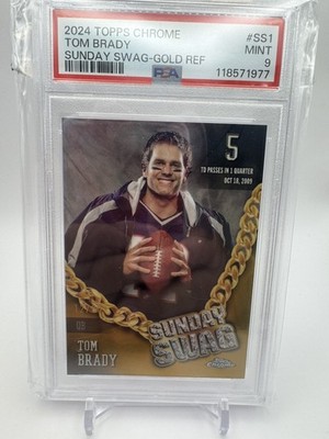 2024 Topps Chrome Tom Brady #SS-1 Sunday Swag Gold Refractor 12/50 JERSEY MATCH!