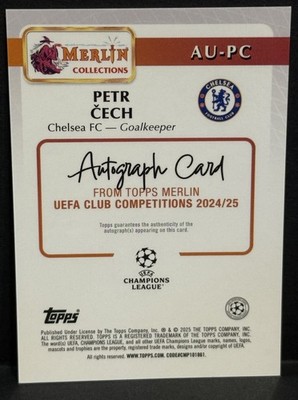 2024-25 Topps Merlin UCC Chelsea Legend Petr Cech Auto Gold