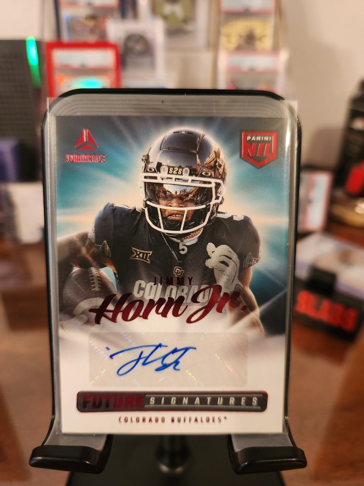 2025 Panini Luminance Jimmy Horn Jr. NIL RED FUTURE SIGNATURES AUTO #NIL-JHN
