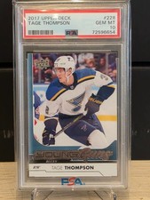 2017-18 Upper Deck Tage Thompson Young Guns Rookie RC #228 PSA 10 Gem Mint