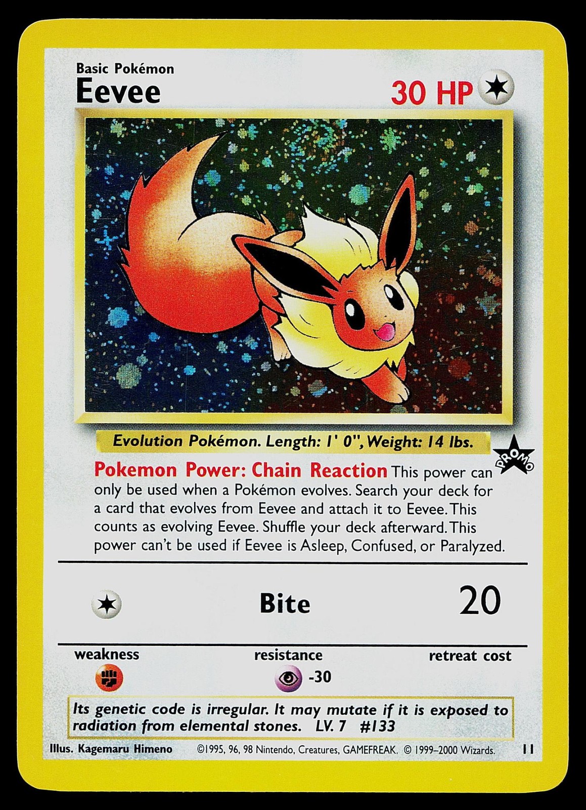 Pokemon Card - Eevee Wizards Black Star Promos 11 Holo Promo