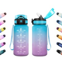 Trinkflasche 500Ml Japoria, Auslaufsicher, Sportflasche Mit Strohhalm,