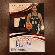 Devin Vassell- 2024 Immaculate Collection Red Game Worn Patch Auto /10/15