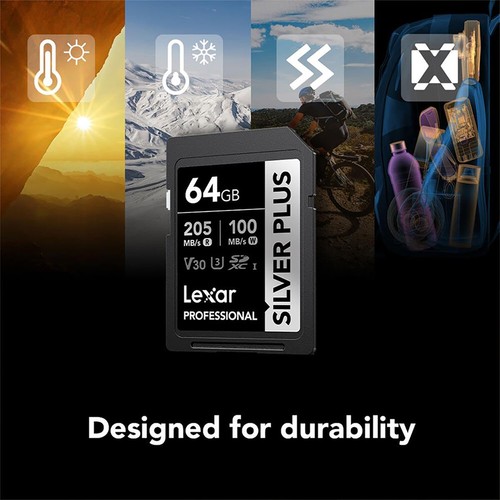 Lexar Professional SILVER PLUS SDXC UHS-I Card V30 160MB/s Read Speed 64GB 3Pack - Picture 7 of 8