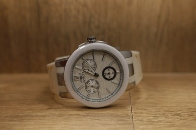 Invicta Ceramics Multi-Function Silver Dial White Silicone Ladies Watch New Batt