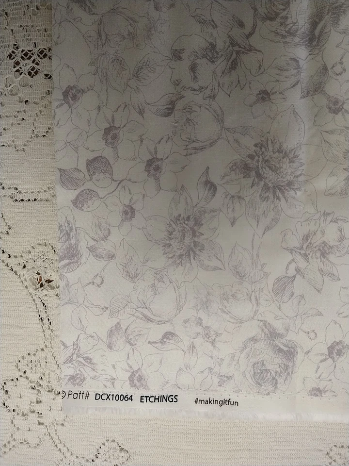 Офорты Michael Miller лоскутное одеяло ткани остатки серый розы 11 x 44» плюс хвосты - Изображение 3 из 4